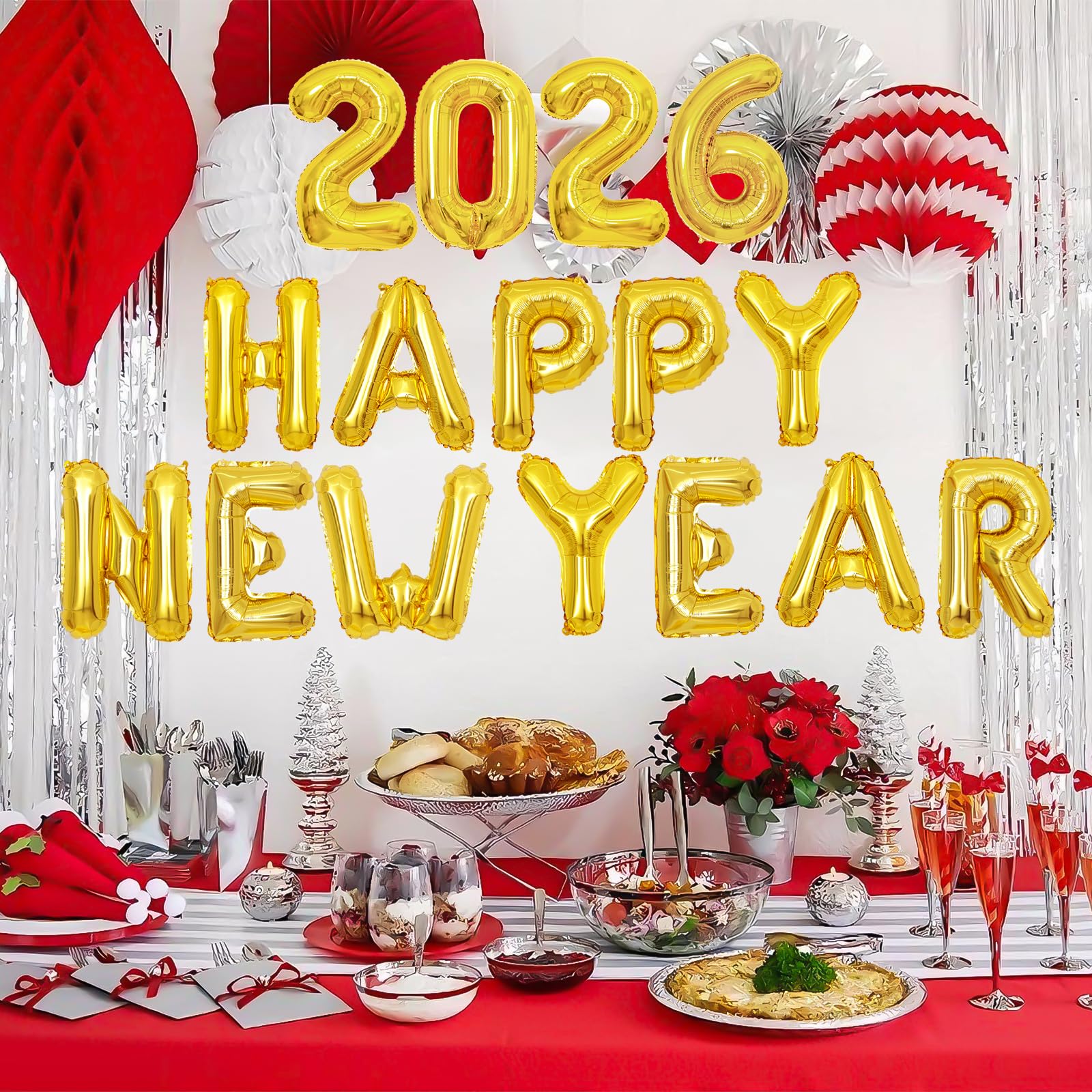 Amazon | BTZO 数字 バルーン 風船 2026 HAPPY NEW YEAR 飾り付け